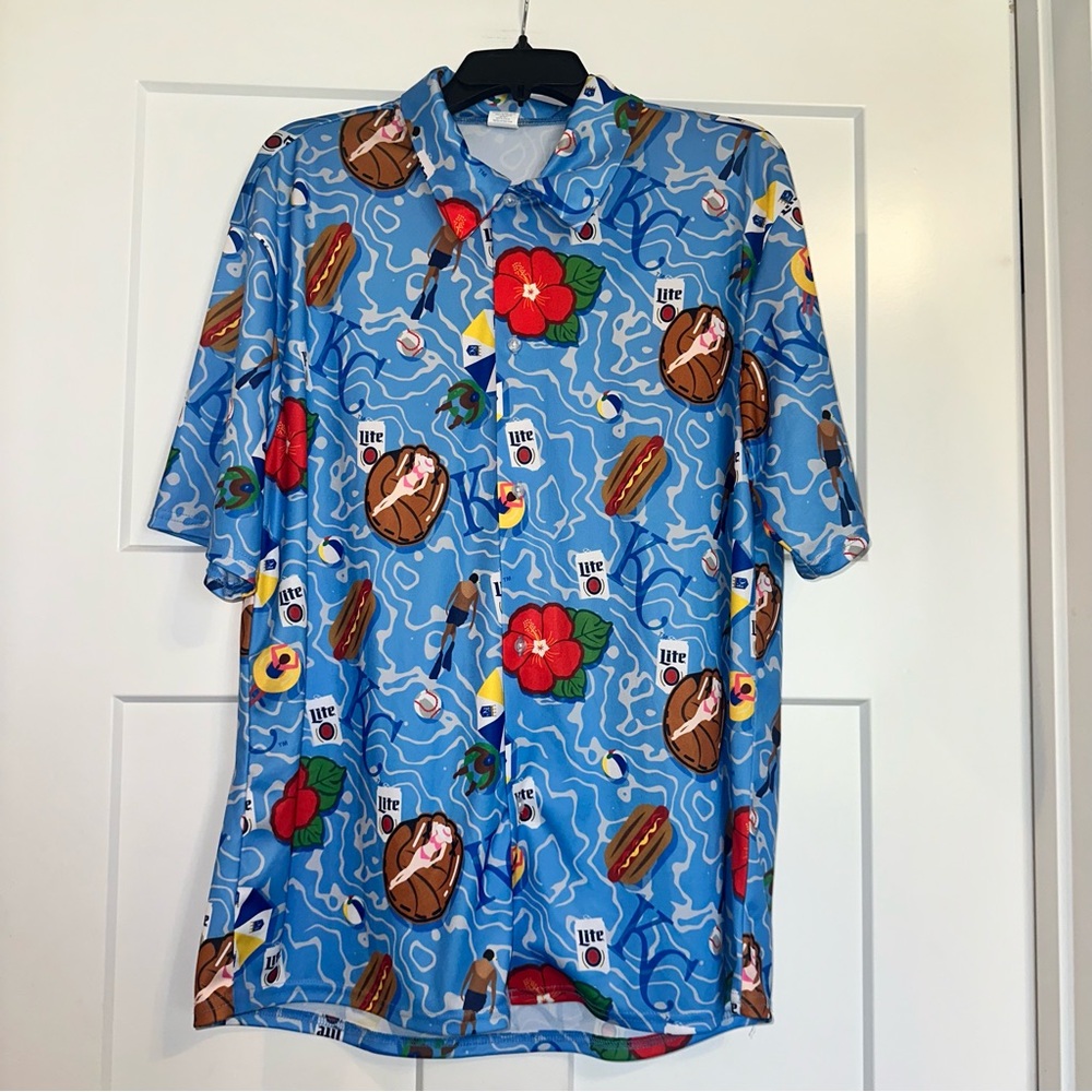 Kansas City Royals Miller Lite Hawaiian shirt Medium